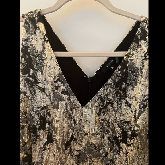 Josie by Natori Gold Foil-Printed Cocktail Dress - Picture 4 of 6